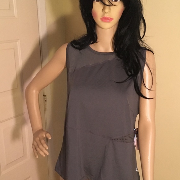 JoyLab slim fit gray Tank top with mesh insert XXL - Picture 2 of 4